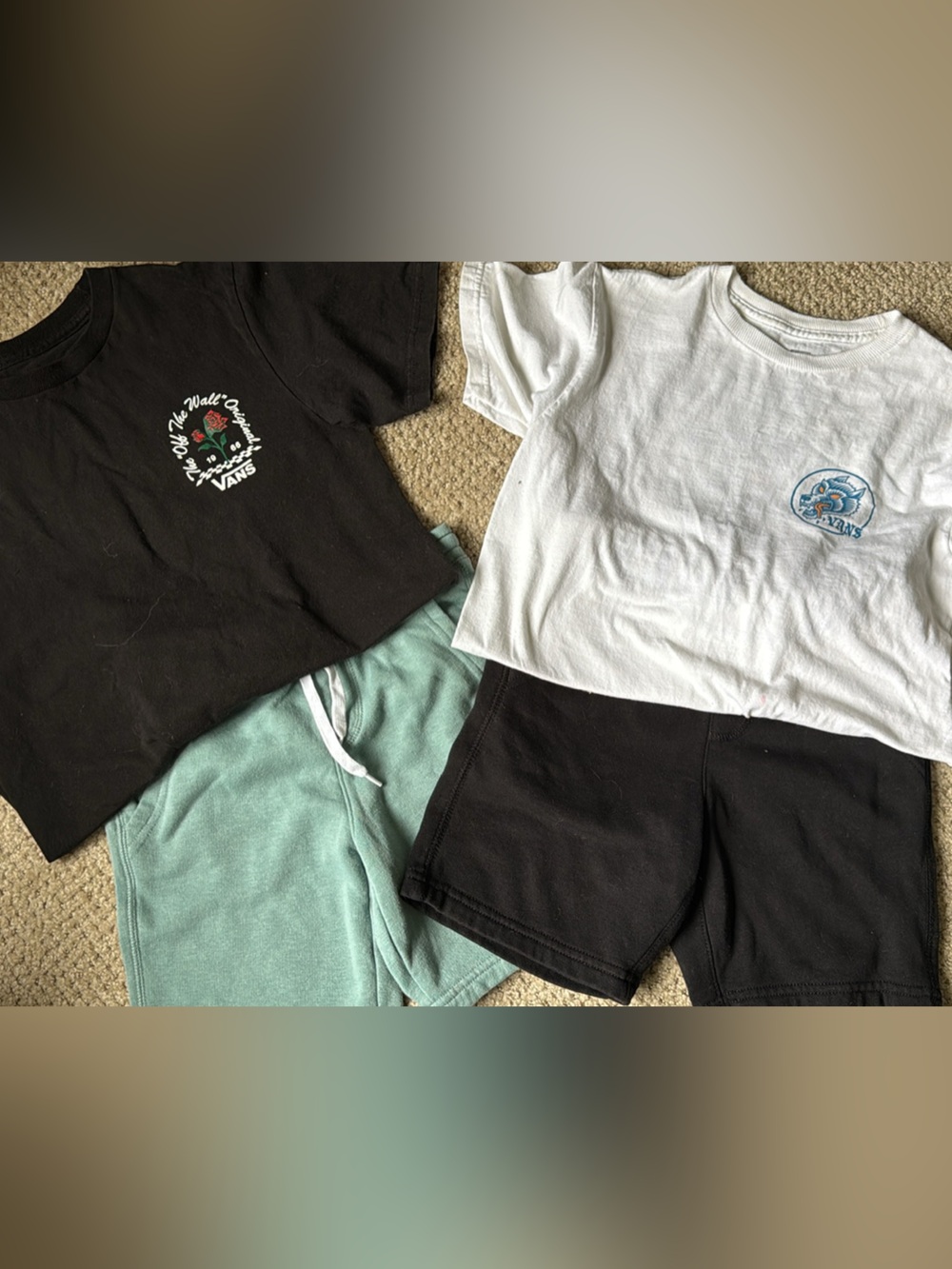 Kids Vans Tshirts & Old Navy Jogger Shorts